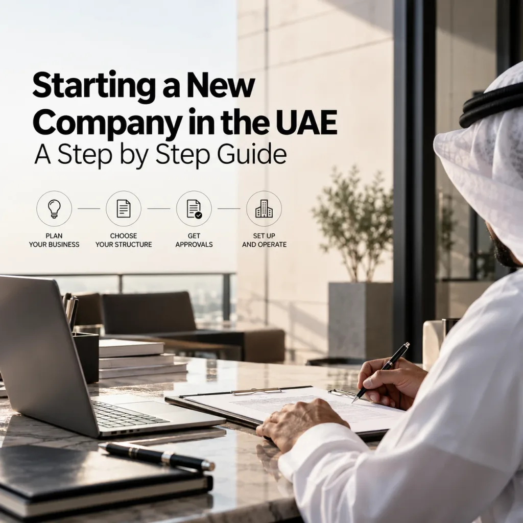 Starting a New Company in the UAE: A Step by Step Guide. Plan your business, choose your structure, get approvals, set up and operate.